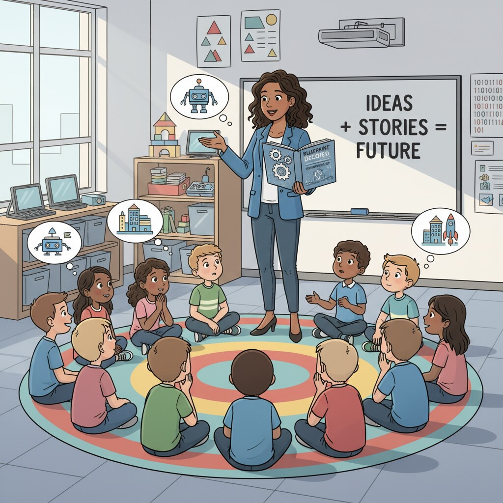 Students listening to a story in the Blueprint Decoded program for personal transformation through story teaching