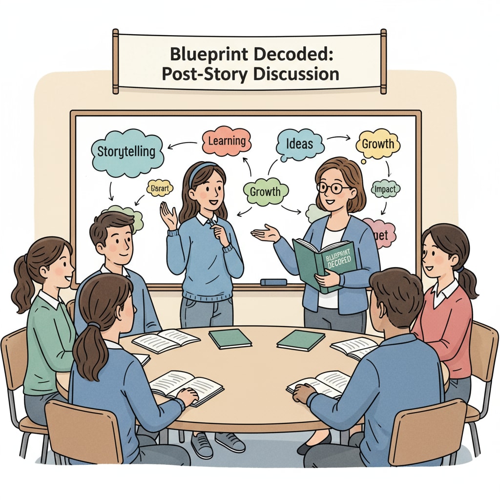 Student participating in a discussion after a story in Blueprint Decoded for educational and personal transformation