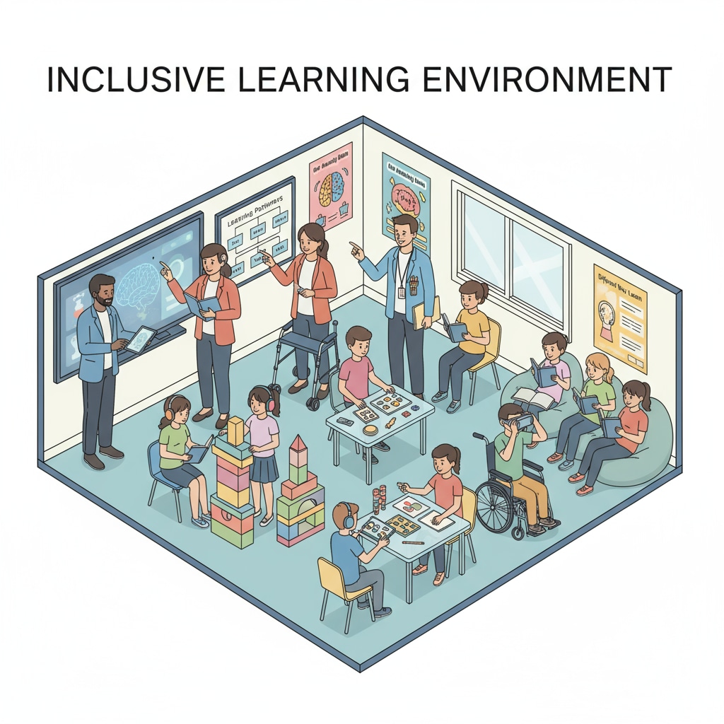 Neurodiverse educators promoting inclusive education in a classroom