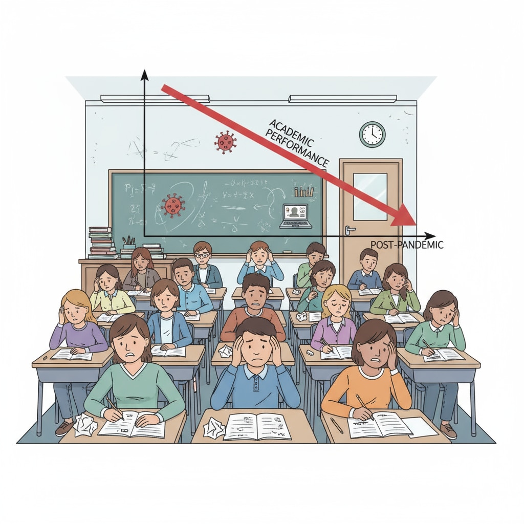 Students showing concern during an exam, highlighting the impact of the pandemic on academic performance