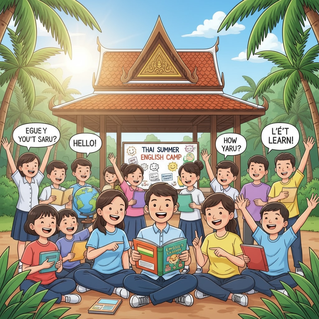 Thai English summer camp classroom scene