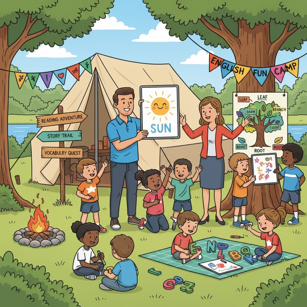 Outdoor English activity at Thai English summer camp