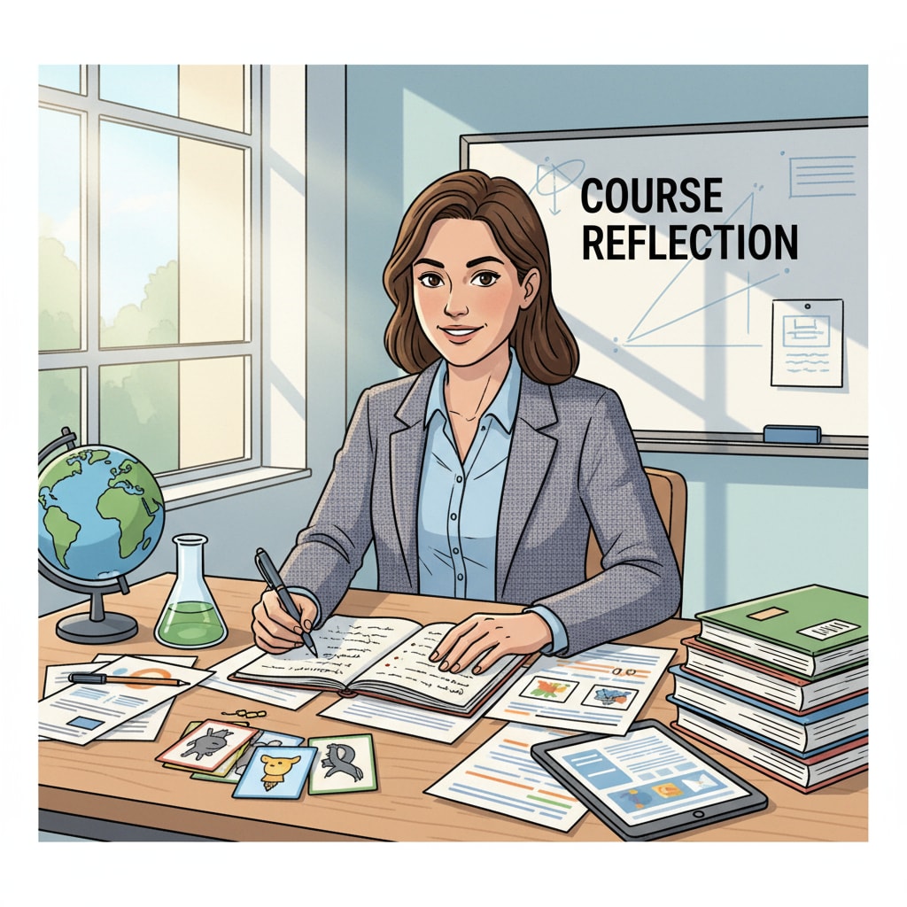 A K12 teacher engaged in course reflection