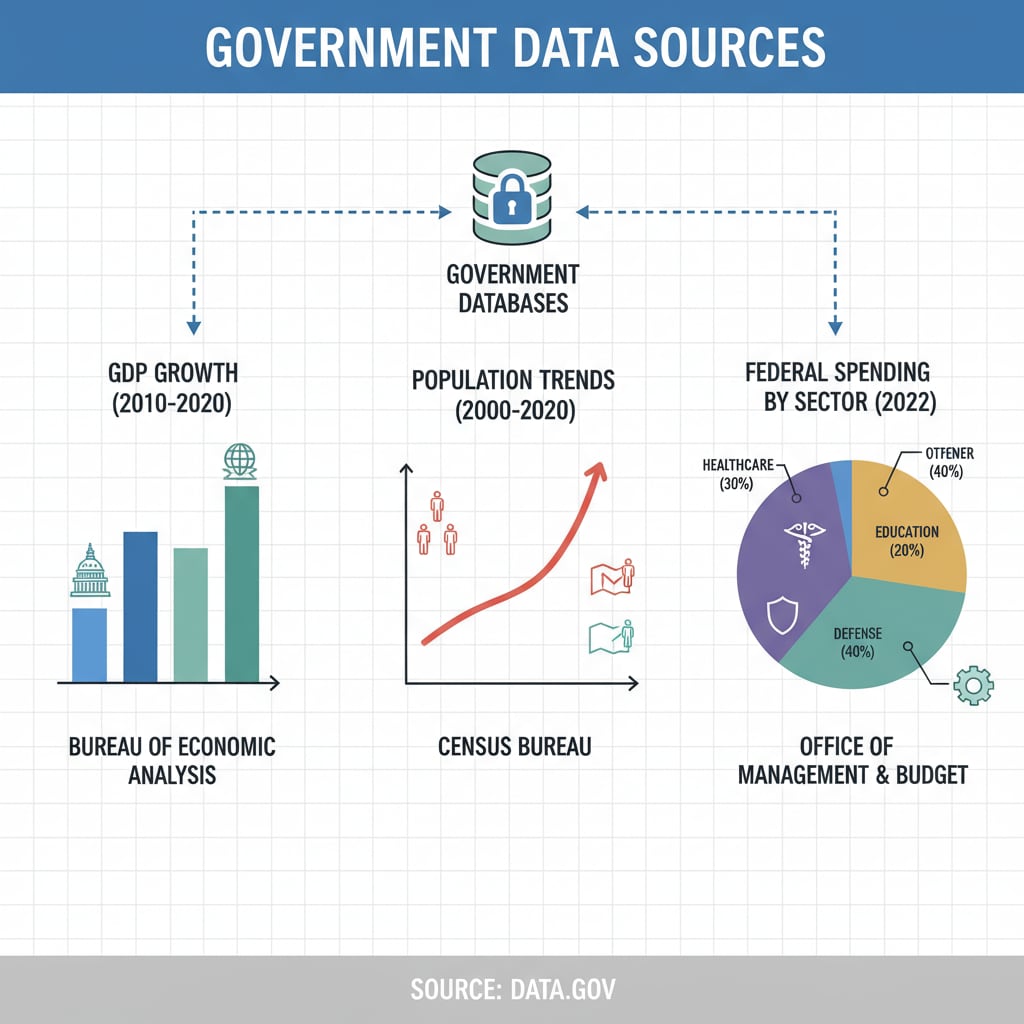 Graphical representation of U.S. government education expenditure data from official databases.