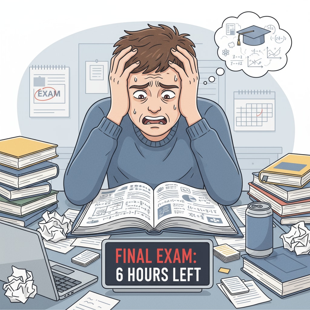 A student looking stressed while studying for a high - stakes exam. A stressed student studying for a high - stakes exam related to score systems, education reform, and academic integrity