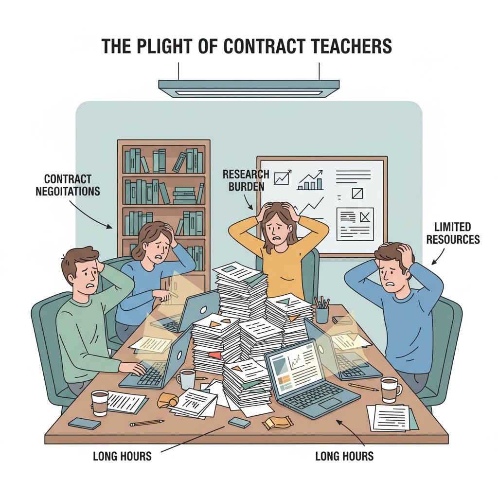 Contract teachers under research pressure in academic exploitation situation
