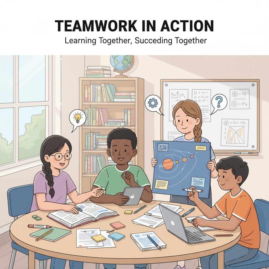 Children of privileged and socioeconomically disadvantaged backgrounds helping each other in an educational setting.