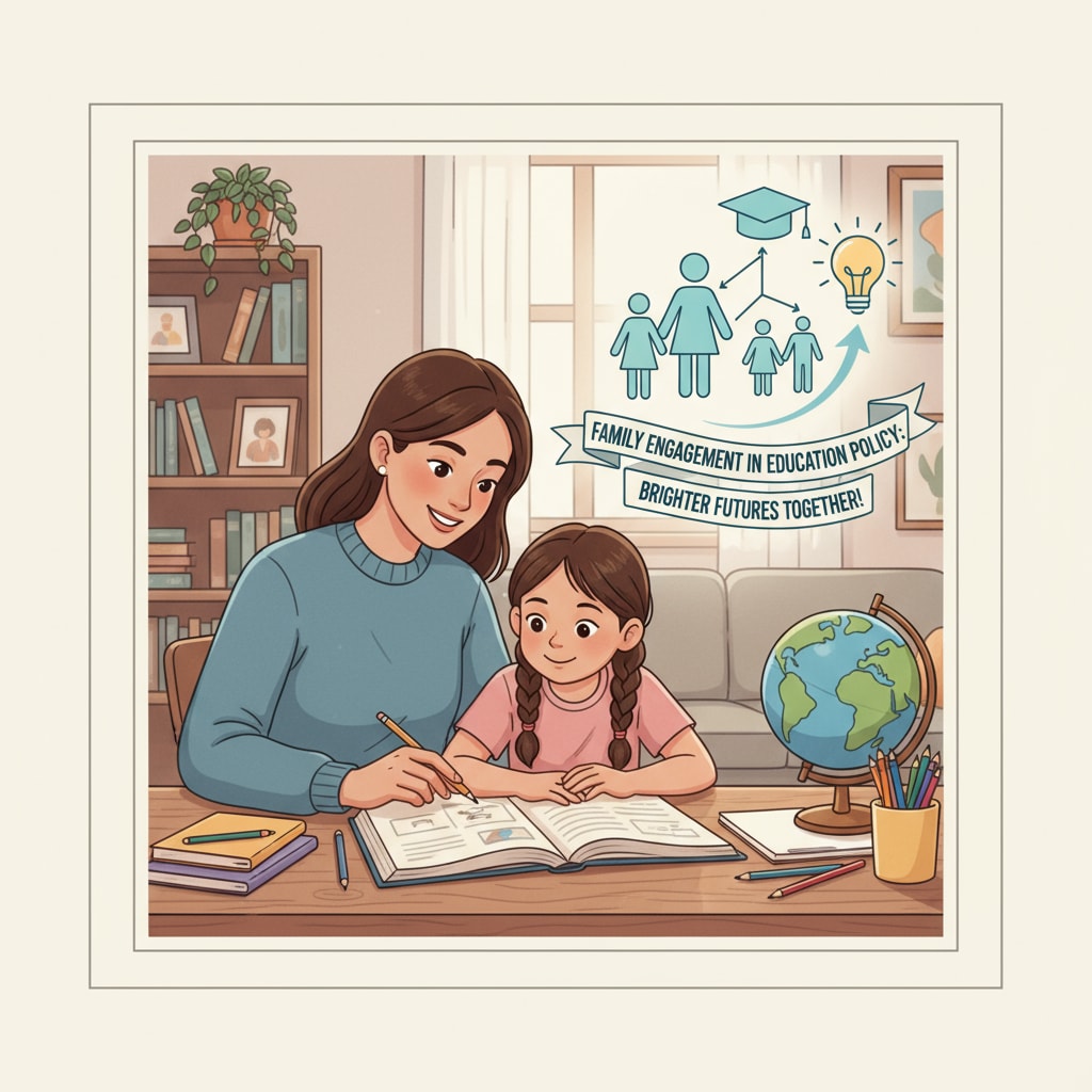 A photo showing a parent and child studying together at home, emphasizing the potential positive impact on family involvement in education due to the proposed policy. Photo of parent and child studying at home related to child tax credit and student performance