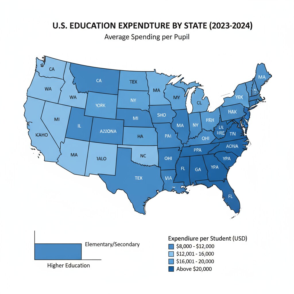 A graph presenting the distribution of education expenditure across different states. Graph showing state - level distribution of education expenditure relevant to government data for academic research.