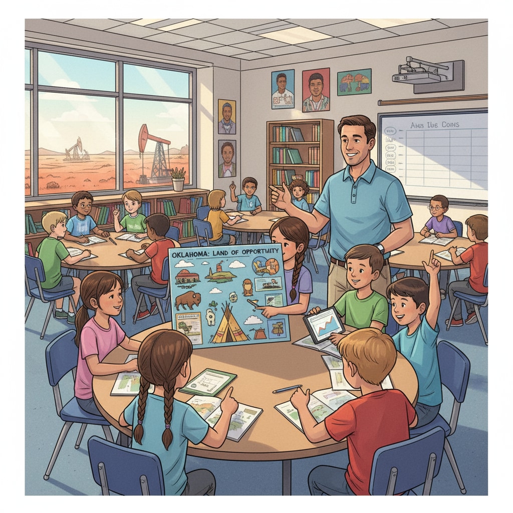 Classroom learning scene in Oklahoma related to Oklahoma and Arkansas education evaluation