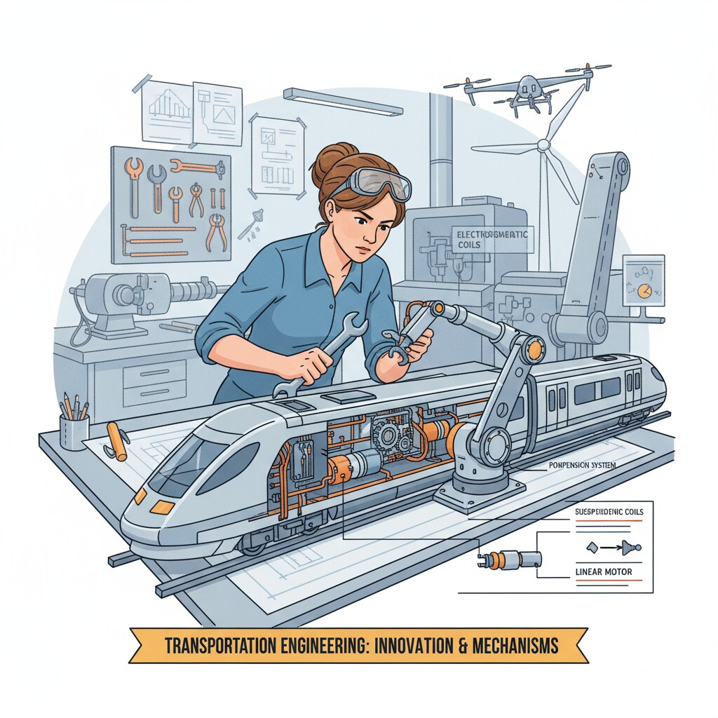 Mechanical engineer working on a transportation project relevant to mechanical engineering and transportation master's programs
