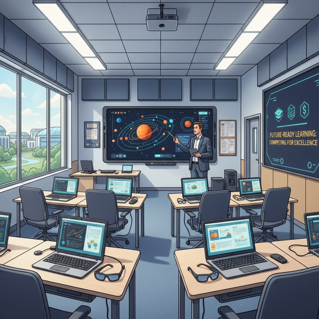 Modern classroom as a result of schools competing for students in the voucher-based education system
