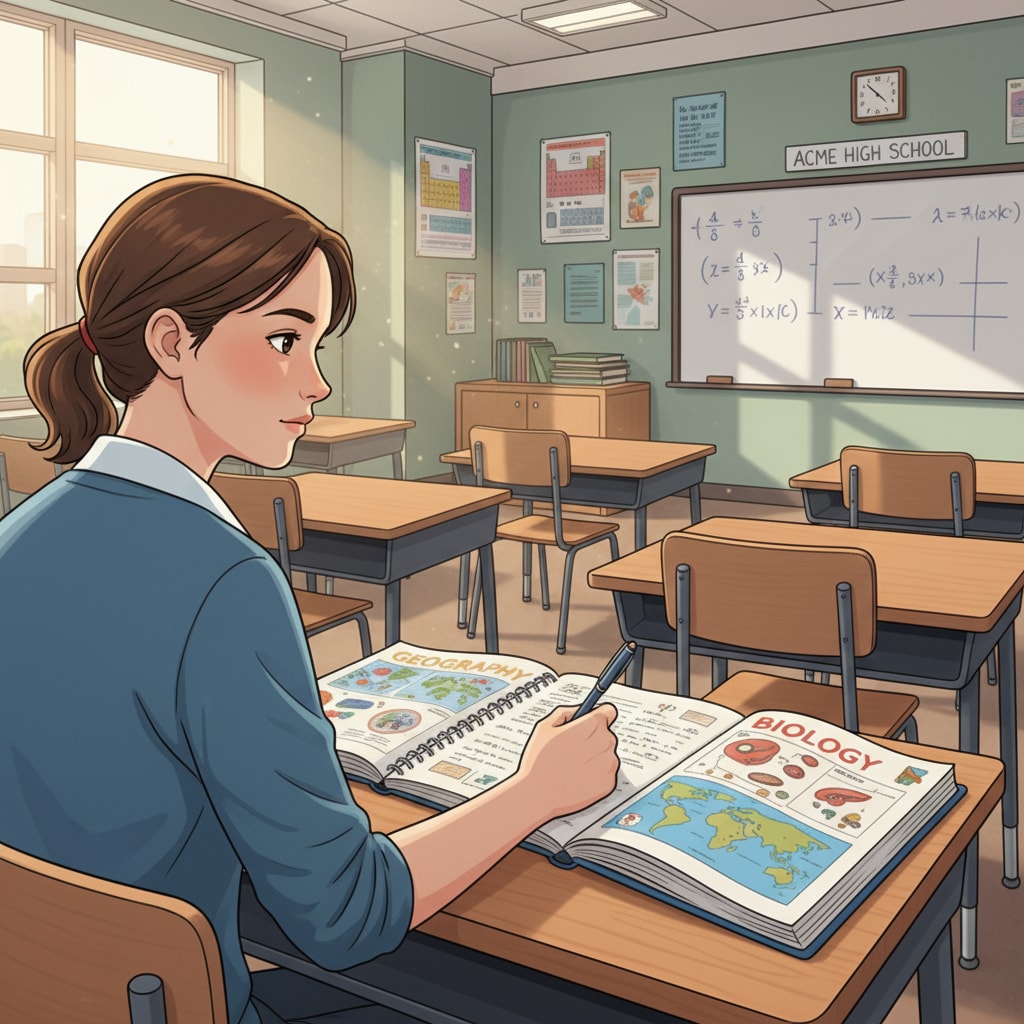 Student studying in a high school classroom related to GED, high school education, and modeling career