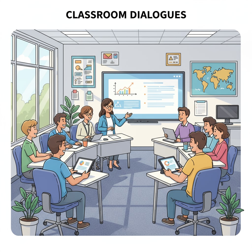 A group of students engaged in a classroom discussion, showing a diverse group of individuals interacting. The classroom has modern teaching equipment and a positive atmosphere. Transgender youth studying psychology in an Asian university classroom
