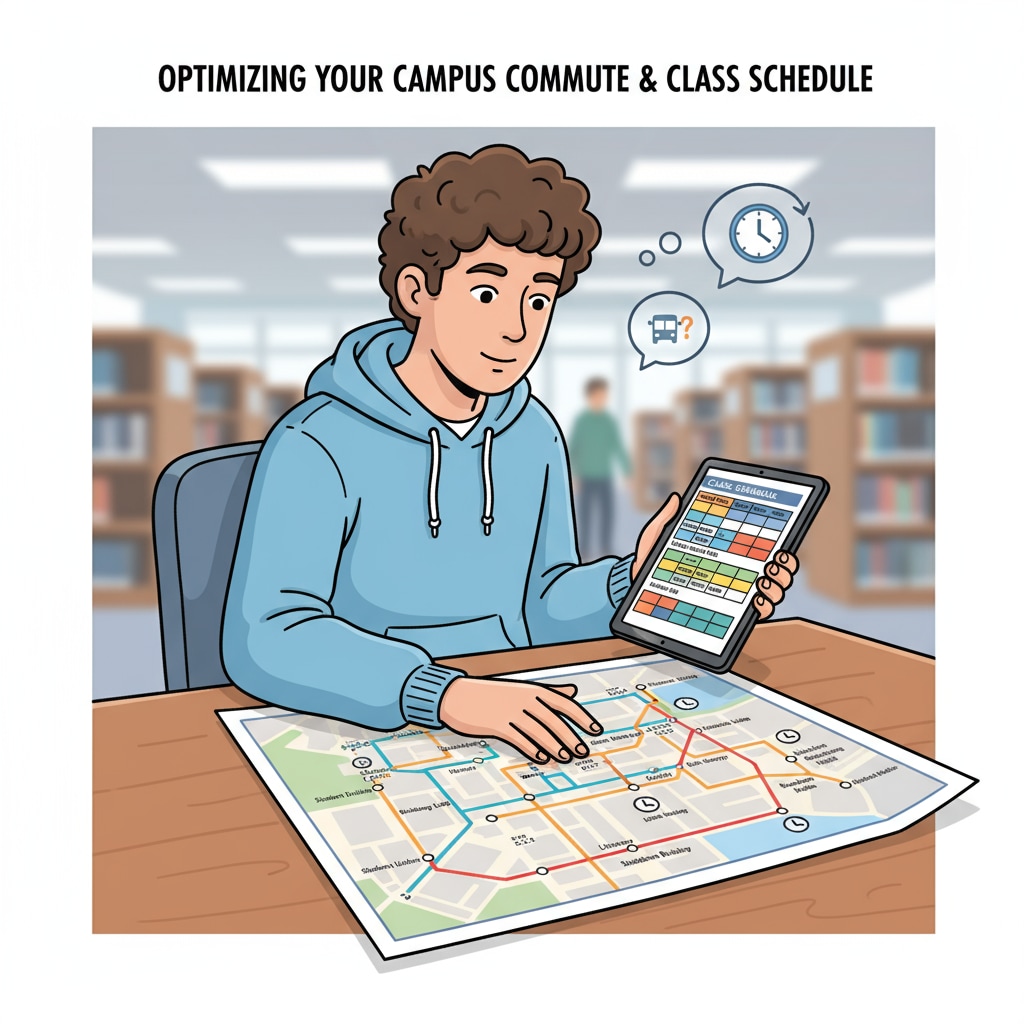 A student evaluating university course schedule and commuting options