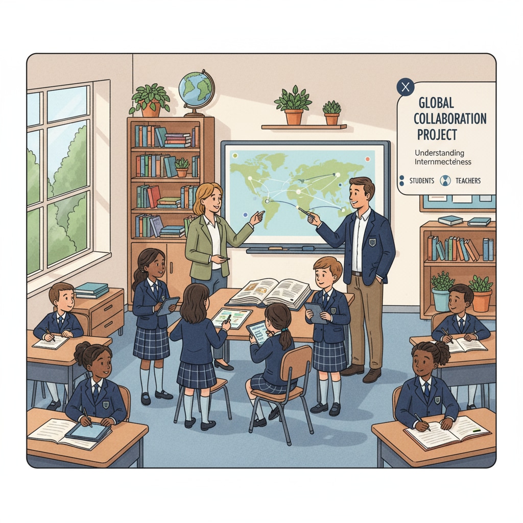 A group of students and teachers are actively engaged in a classroom activity, showing the dynamic learning environment in a private school. Classroom activity in a private school related to recruitment service business feasibility