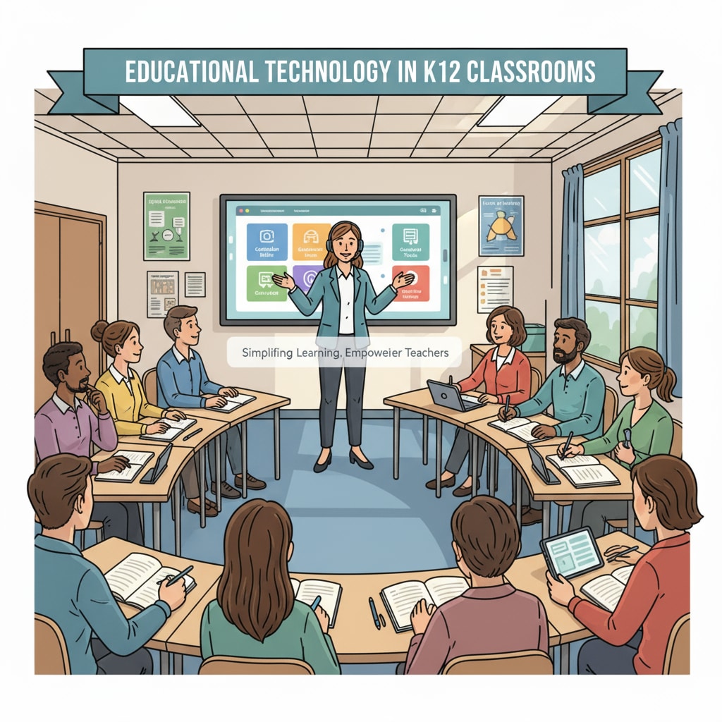Demonstration of educational software by educational technology specialists in K12 education related to education profession non-teaching positions career development