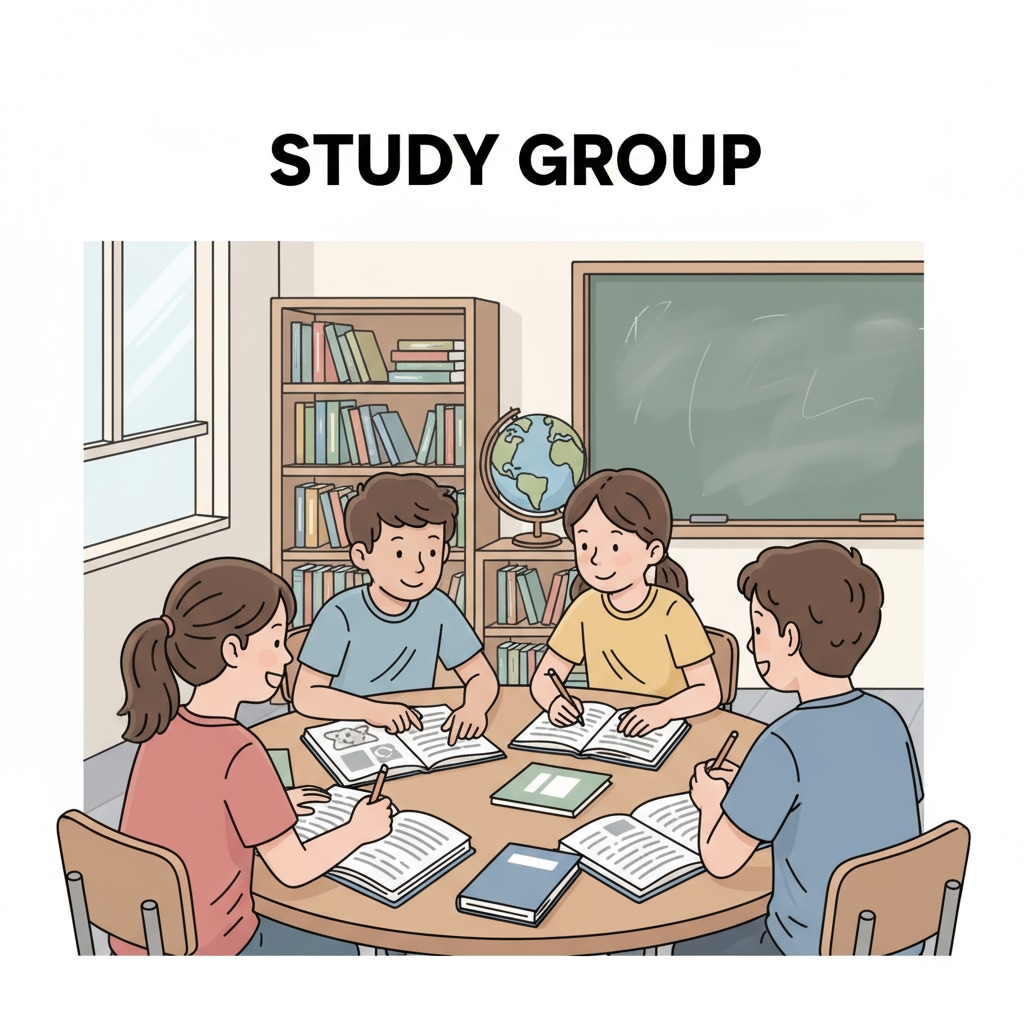 K12 students studying together to improve exam performance and avoid failure