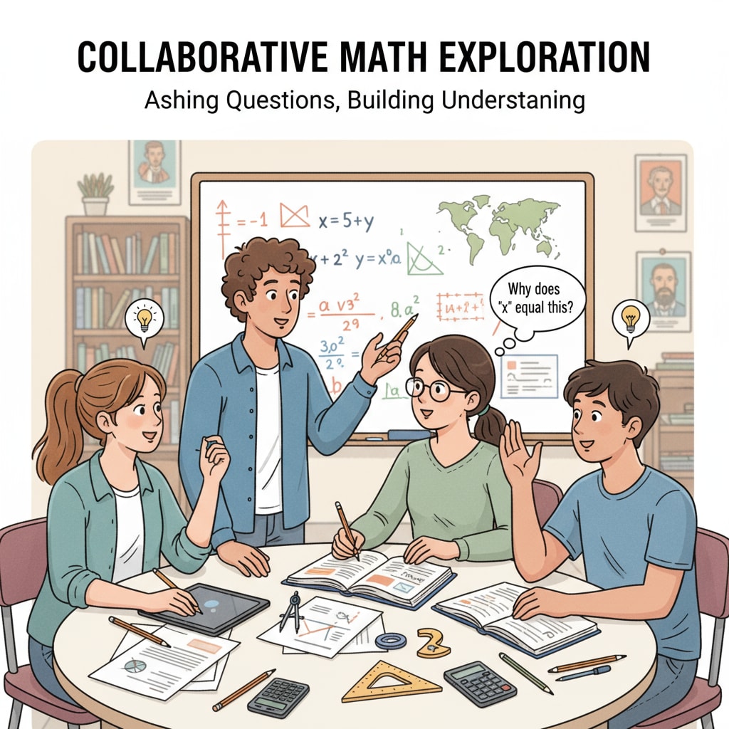 Students interacting and asking questions related to math in a K12 setting