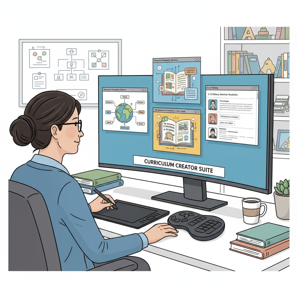 Developer creating digital educational content for K-12 curriculum