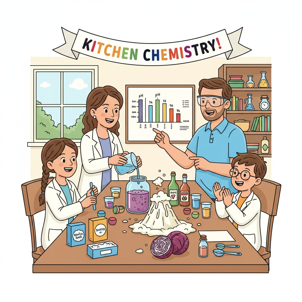 Family doing a DIY science experiment at home