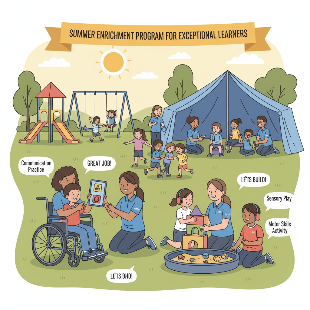 A group of RBTs are actively involved in a summer program, working closely with special education students, guiding and supporting them in various activities. RBTs and special education students in a summer job setting