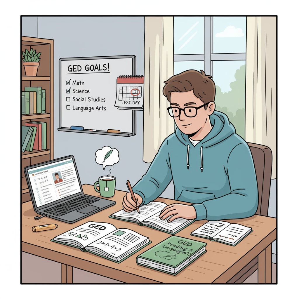 Student preparing for the GED test