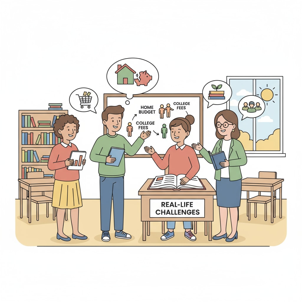 Students discussing real-life challenges in school to enhance coping abilities
