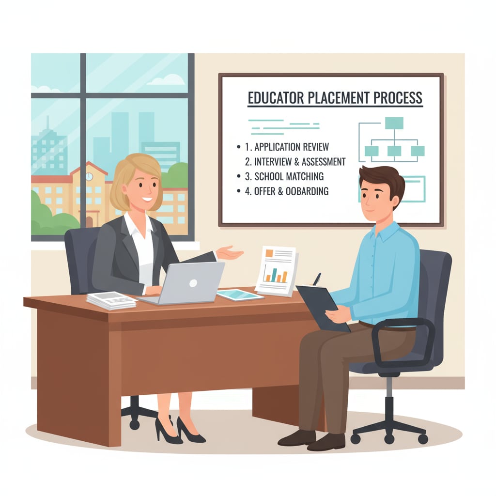 Recruitment agency staff interviewing a candidate relevant to private school recruitment services commercial feasibility