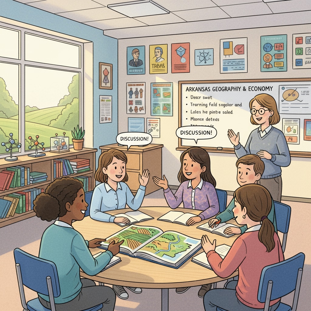 Students in Arkansas classroom related to education quality