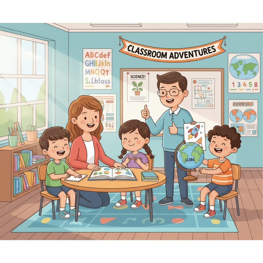 Teachers smiling and interacting with students in a positive classroom environment A positive classroom environment resulting from restored teaching autonomy and reduced micro management and documentation requirements