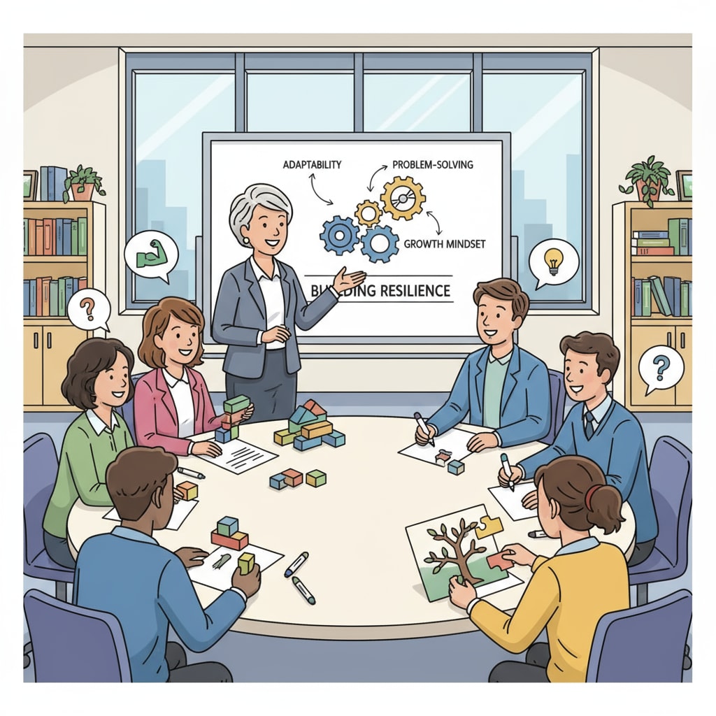 Students are engaged in a group activity designed to enhance their resilience skills, with an instructor guiding them. Family and school's collaborative effort in resilience education