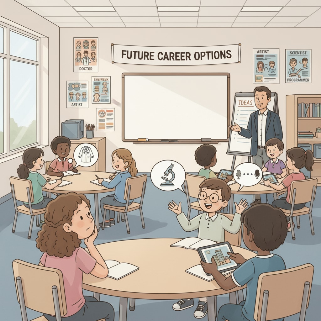 K12 students discussing career planning, high salaries, and confusion