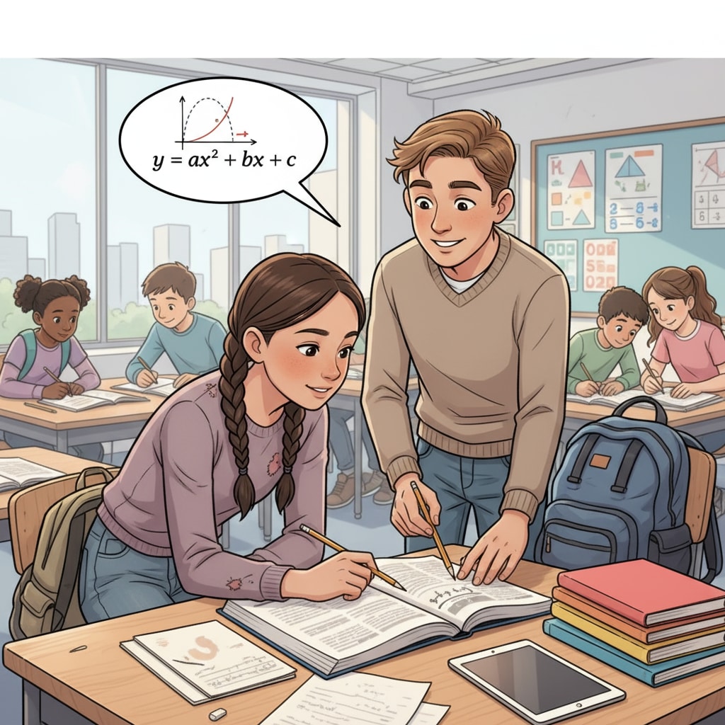 A privileged child and an economically disadvantaged child are sitting at a desk, with one explaining a math problem to the other. Privileged and economically disadvantaged children helping each other in an educational environment