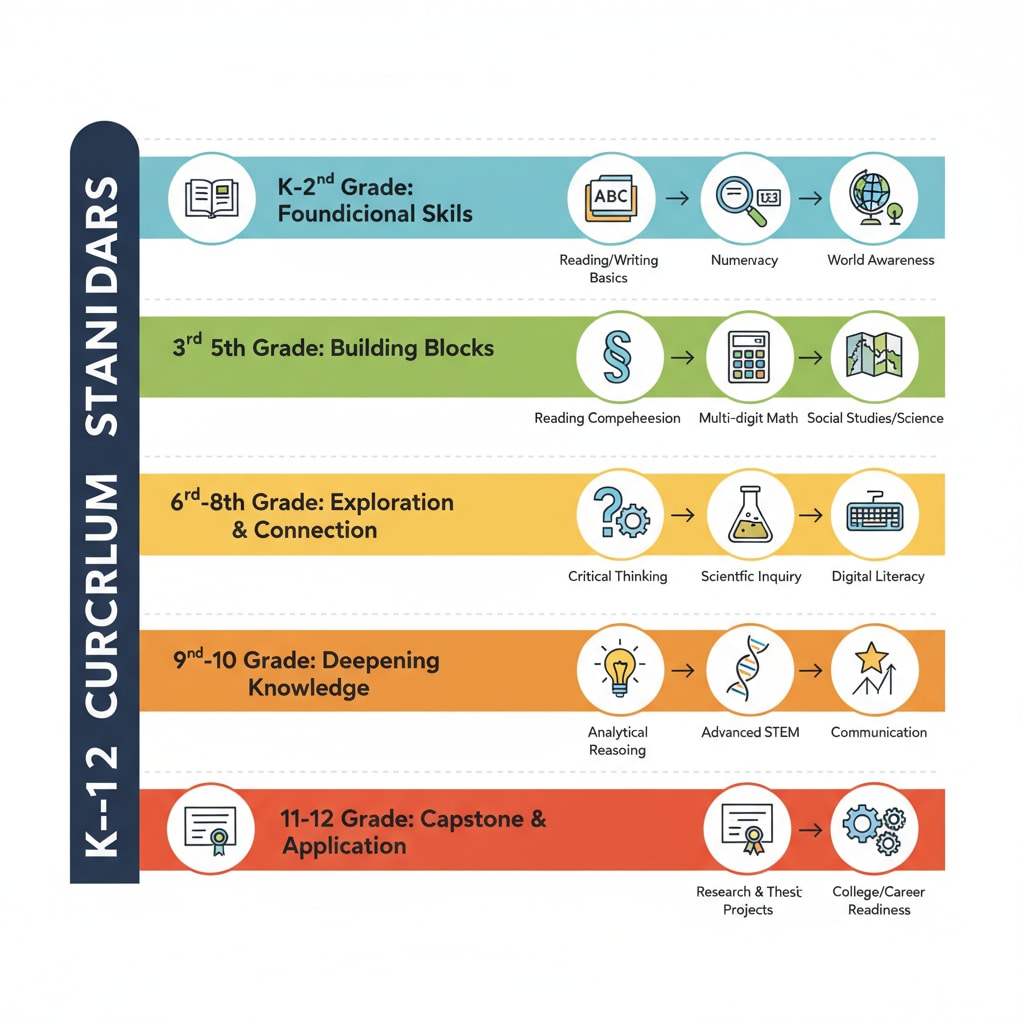 K-12 curriculum standards visualization for educational resources creation