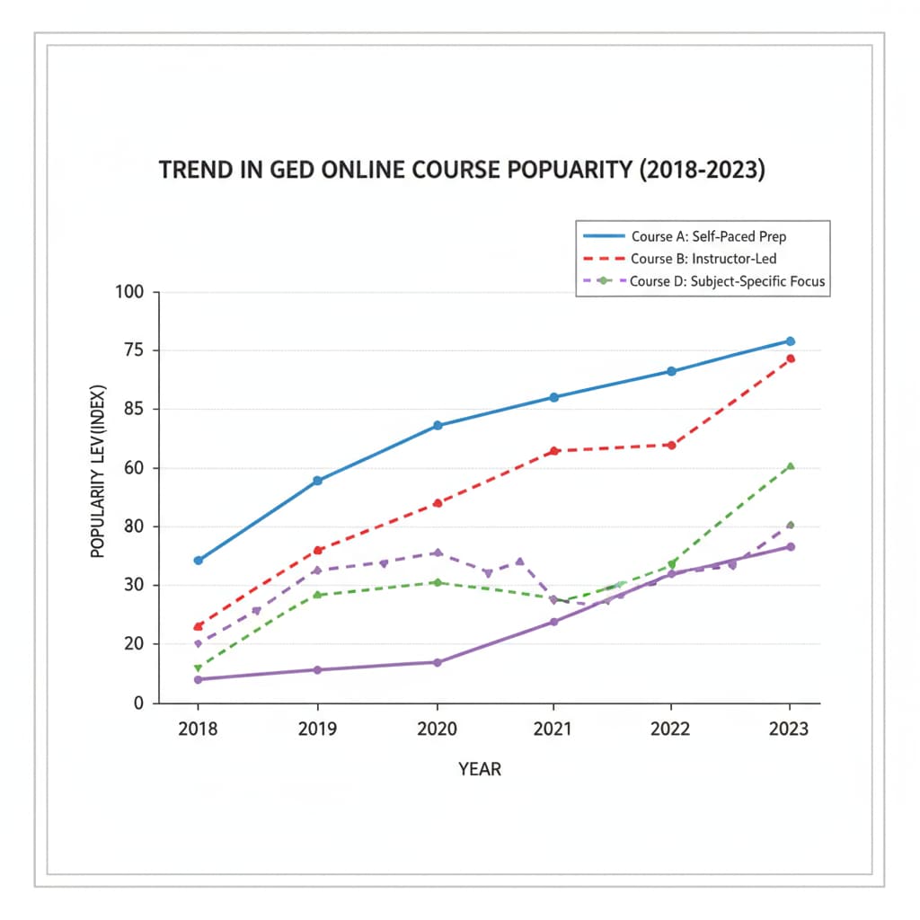 Popularity graph of GED online courses