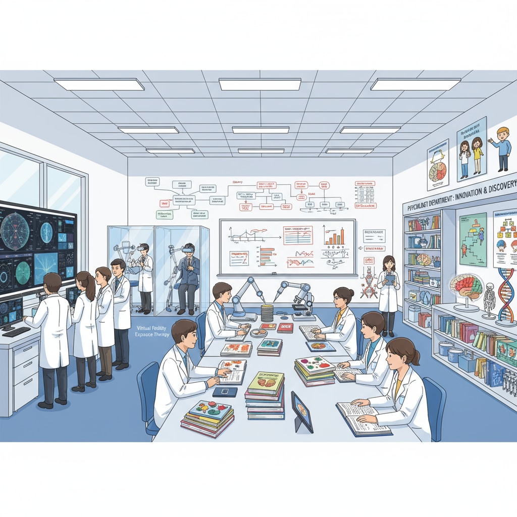 A modern and well-equipped psychology laboratory in an Asian university, highlighting the academic resources available. Psychology laboratory in an Asian university for transgender students studying psychology