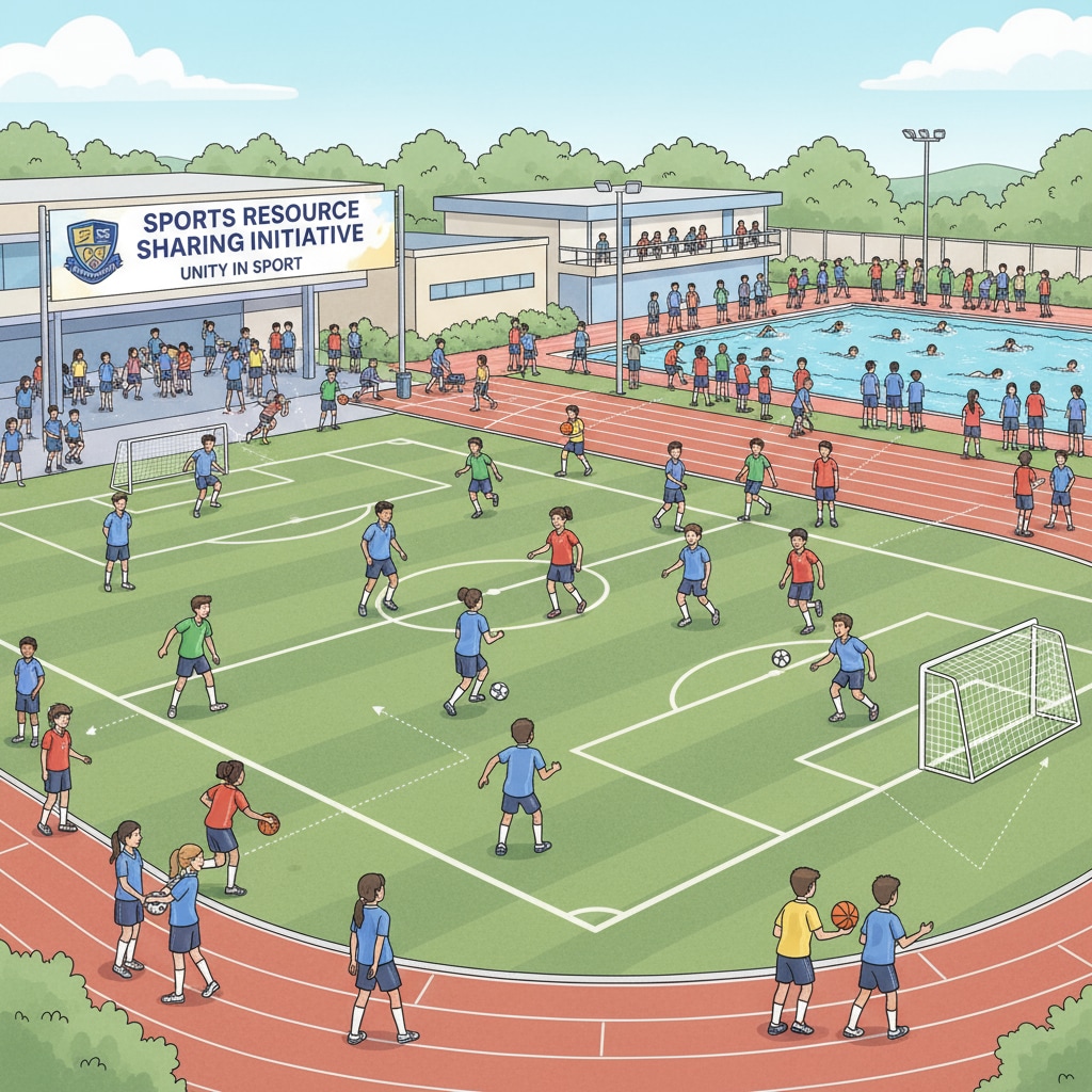 Students from public and charter schools sharing sports facilities, related to school choice, sports facilities, and public school competition.