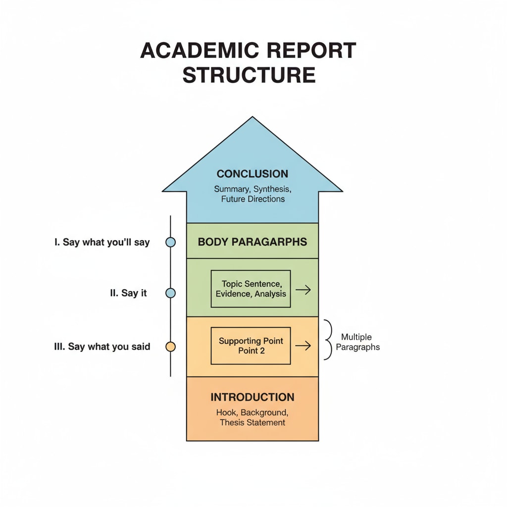 Visual representation of academic report structure