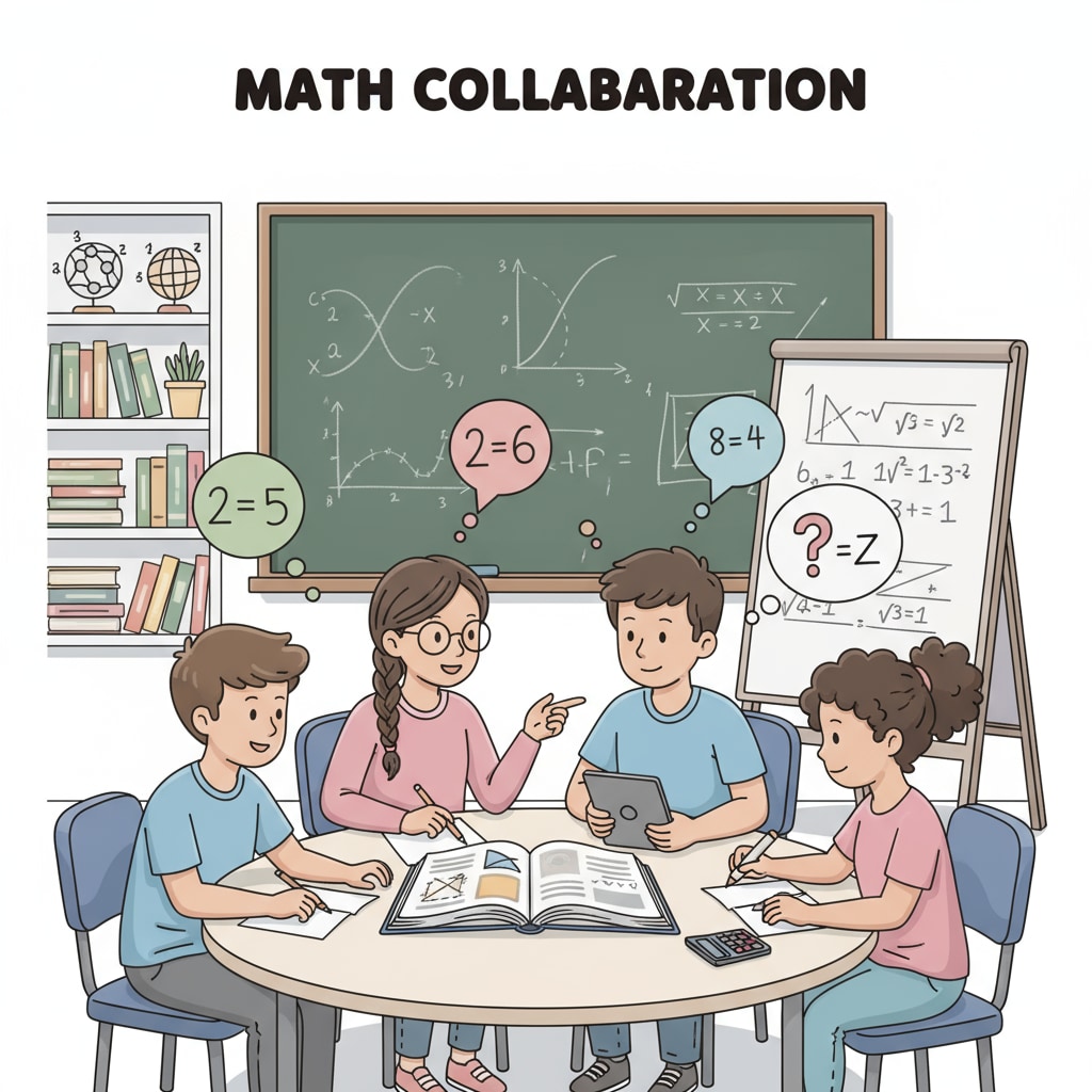 Students engaged in a group discussion about math problems, collaborating to find solutions. Students discussing university math problems