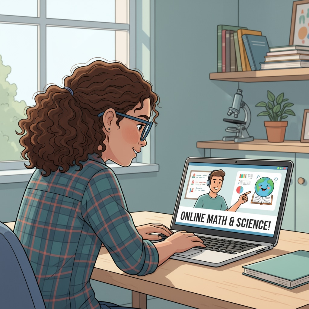 A student sitting at a desk, attentively participating in an online K12 tutoring session, with a laptop showing the tutor and educational materials. A student engaged in an online K12 tutoring session related to parents' trust in tutoring methods