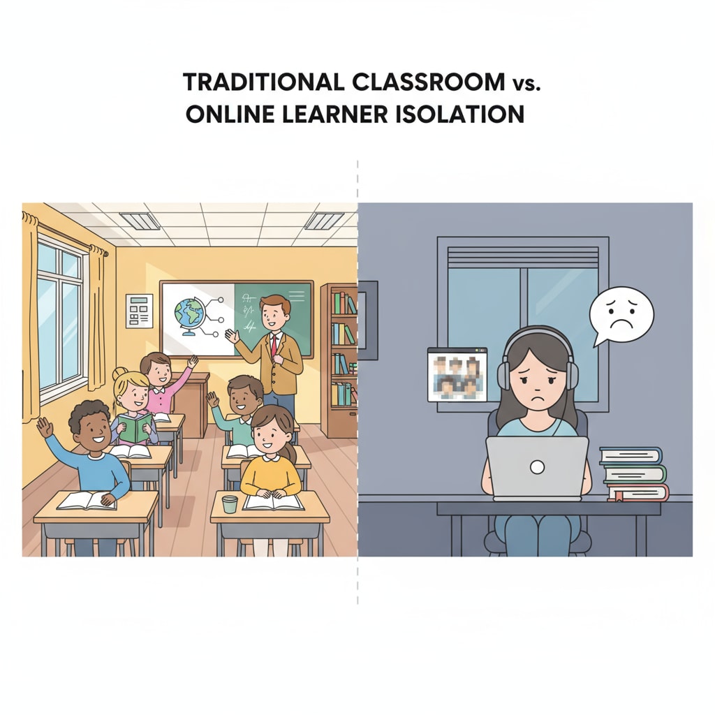 FOMO experienced by an online learner in contrast to traditional classroom students