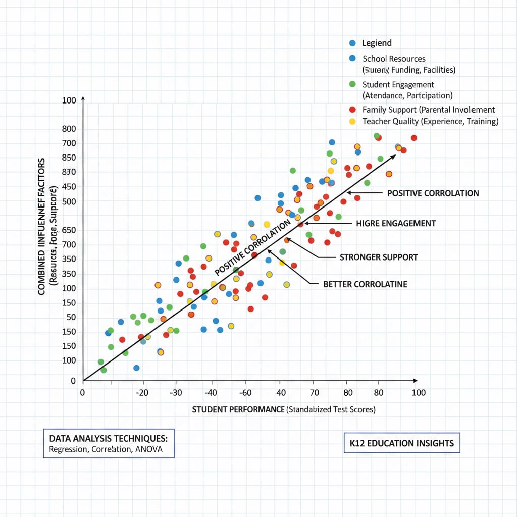 A graph depicting the relationship between student performance and various factors using data analysis techniques in K12 education, with axes labeled and data points clearly shown. Graph showing data analysis in K12 education related to expectation value framework and model performance visualization