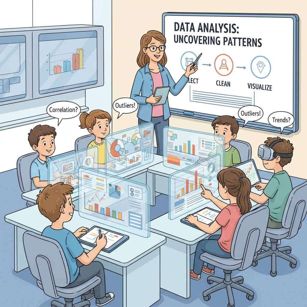 K12 students learning data analysis using free learning resources