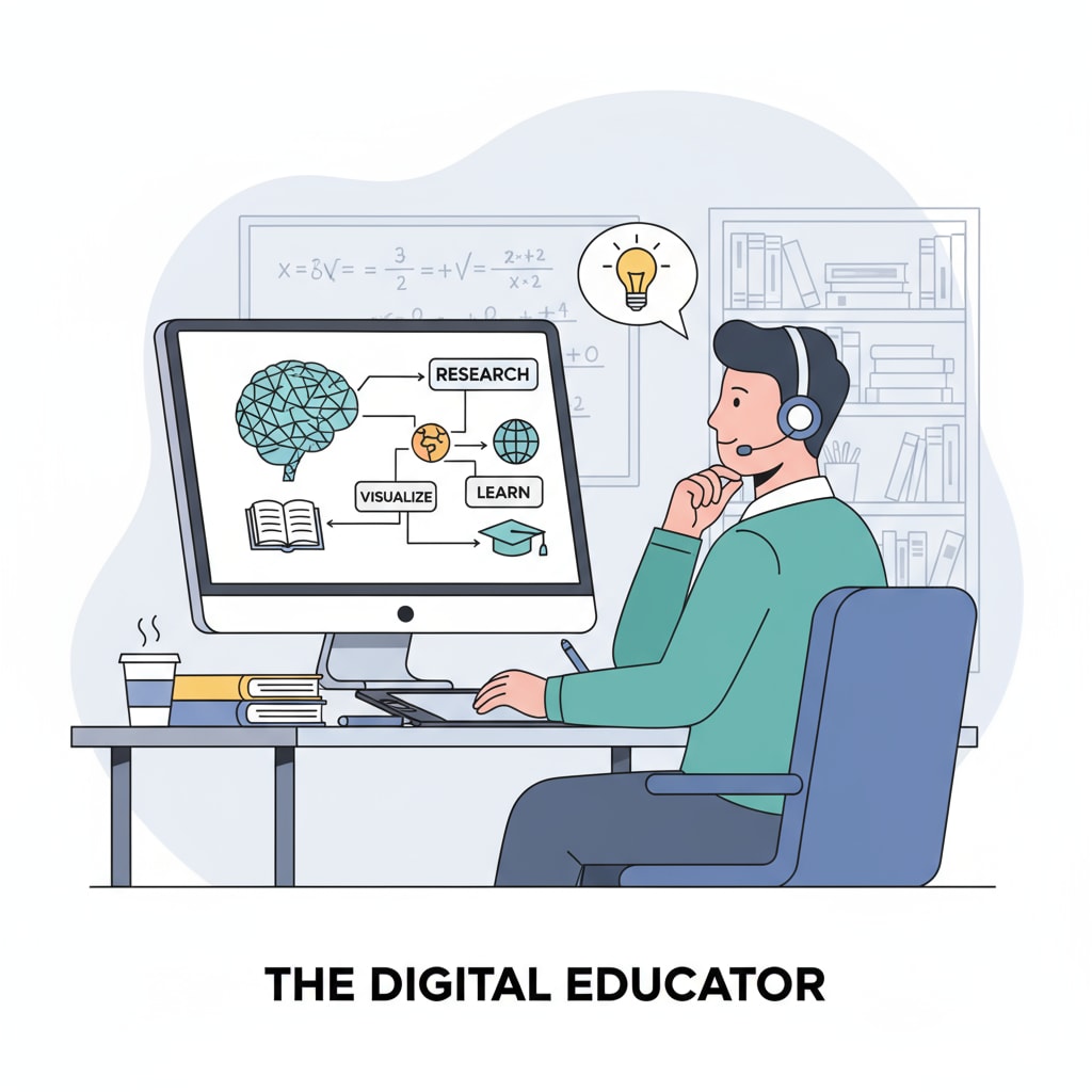 A person using a computer to create educational content Person creating educational content for non-teaching educational career