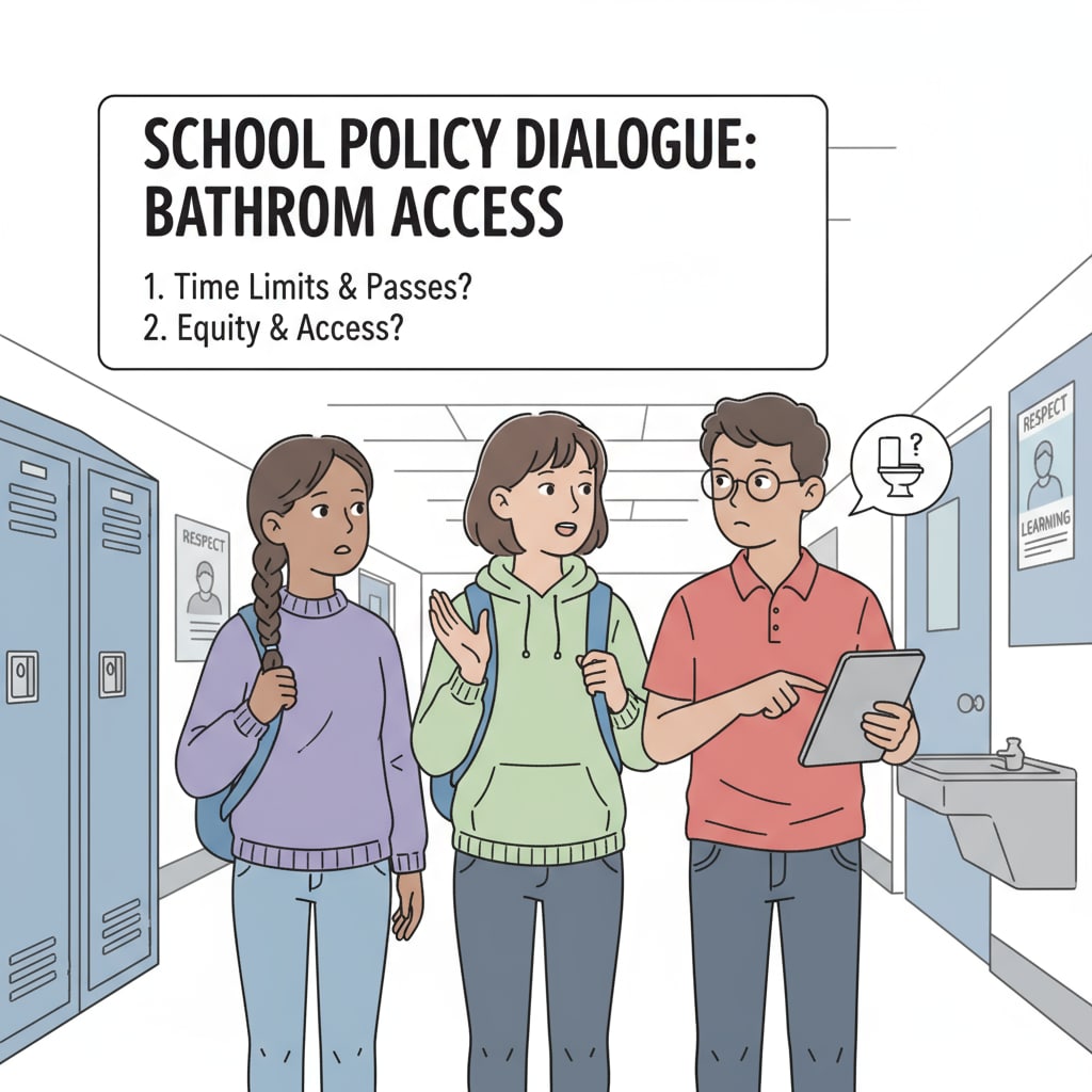 Students discussing the bathroom gender policy in Fairfax County schools
