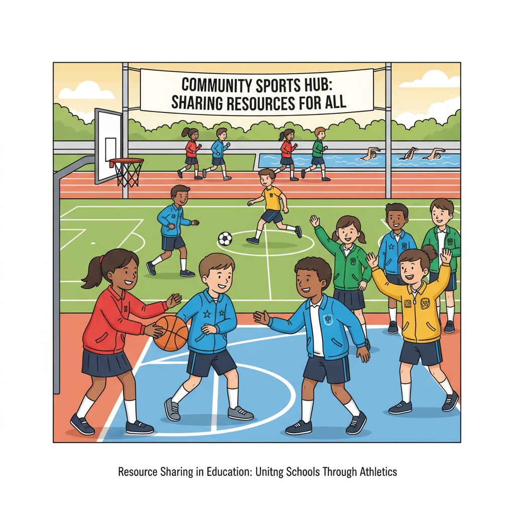 Students from various schools sharing sports facilities in the context of school choice, sports facilities, enrollment competition, and public and charter schools.
