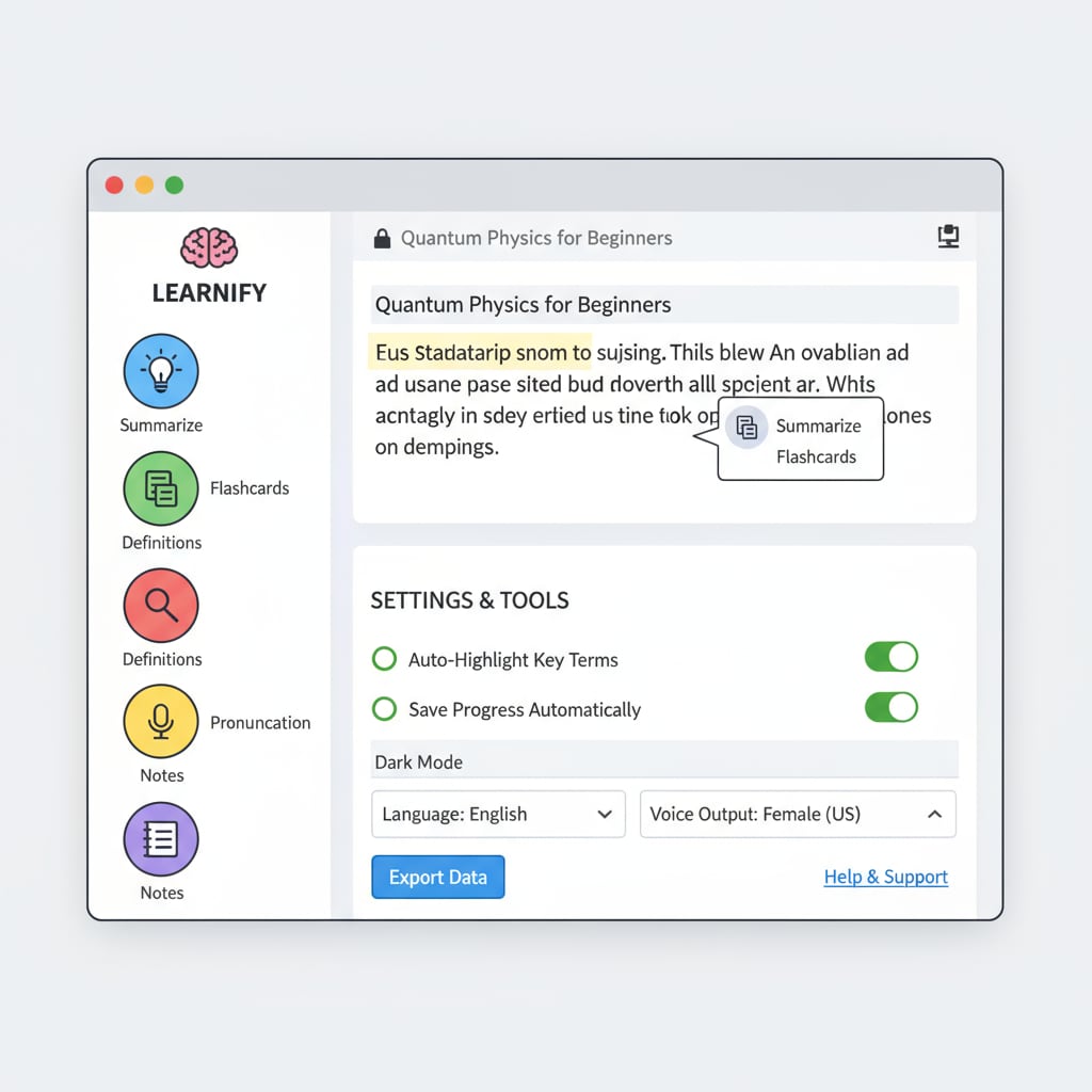 A screenshot of a browser extension interface for learning to enhance attention
