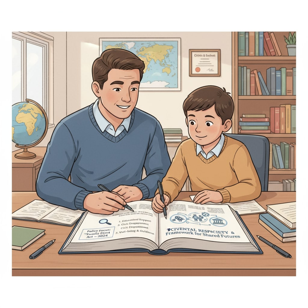 Parent-child studying scene highlighting parental responsibility for child tax credit policy