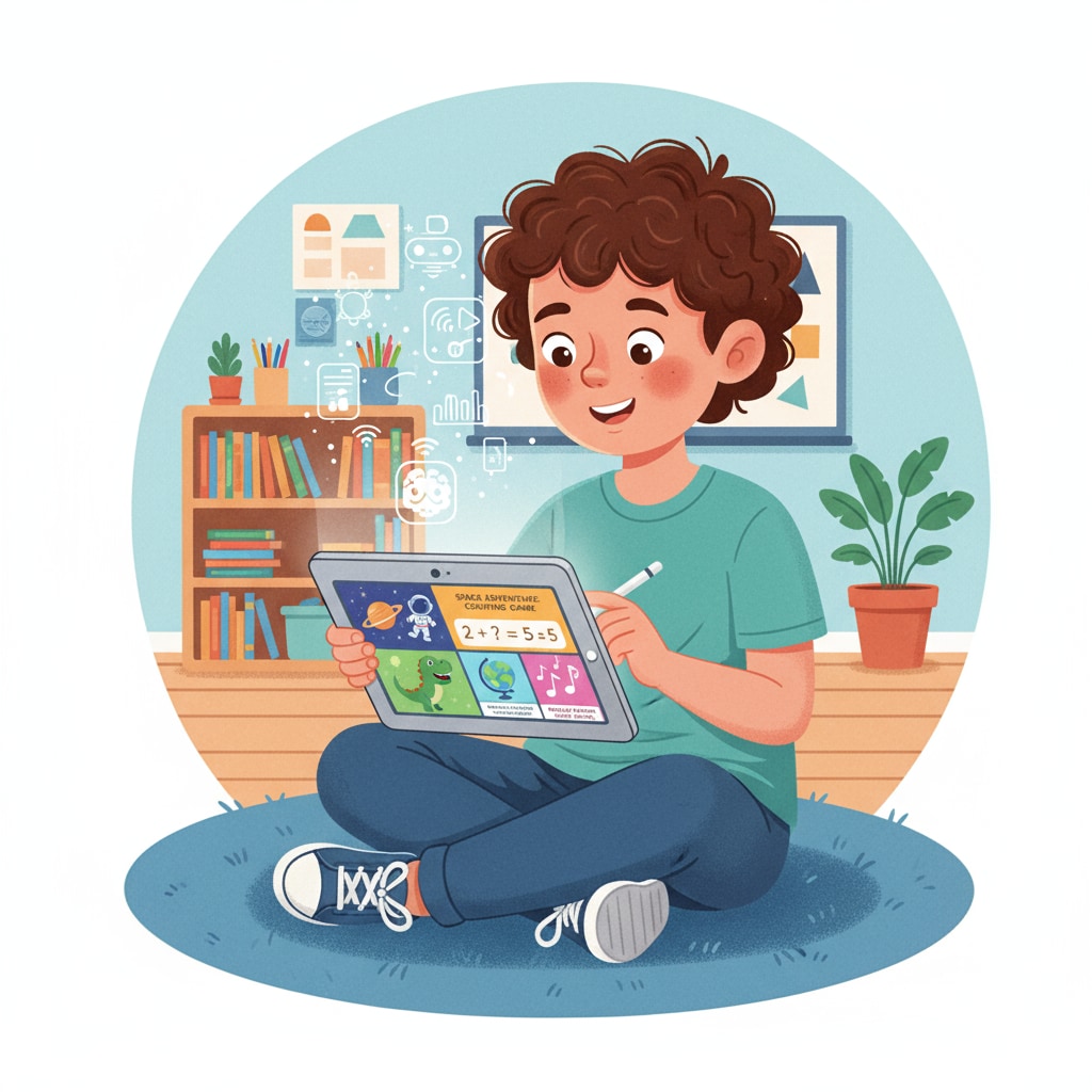 A child using an AI - based educational device for learning